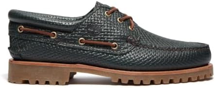Timberland Men's Authentics 3-Eye Boat Shoe, Dark Green Full Grain