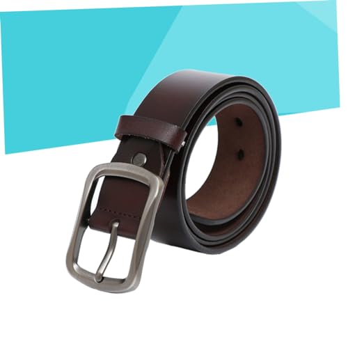 PartyKindom Men's Leather Belt Classic Pin Buckle Cowhide Minimalist Style Adjustable for Dress Pants2