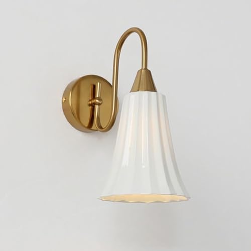 Lámpara de pared moderna de vidrio blanco con soporte cuello de cisne 6