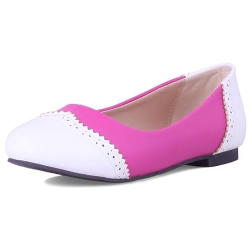 Asterisco Women Flat Ballet Shoes Low Heel Shoes Round Toe Slip On Casual, Size 2-15.5