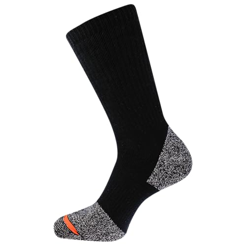 Image of Merrell Unisex Adult Men's and Women's Cotton Safety Work Crew Socks - 2 Pairs - Breathable Blister Prevention
