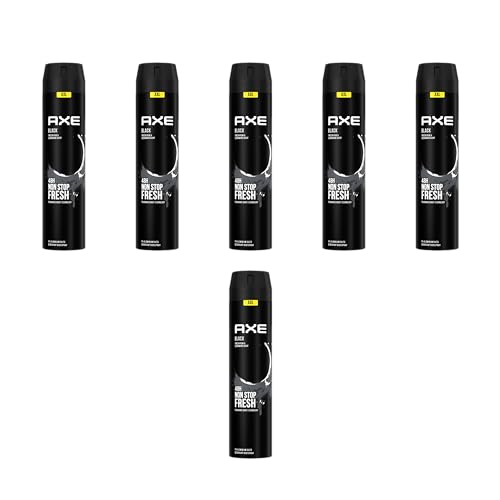 Axe Bodyspray Black ohne Aluminiumsalze 6x 250ml Deo Deodorant Männerdeo für Herren Männer Men
