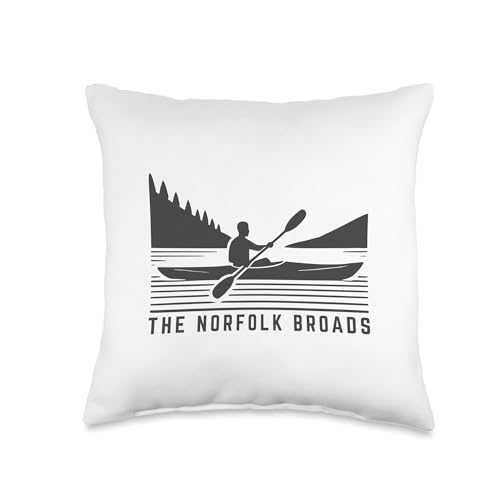 Norfolk Broads England Kayaking Water Sport Throw Pillow