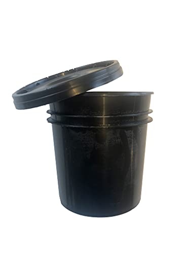 CPL Fabbrika. Tarro de plástico vacío – Capacidad 0,5 kg – Plástico negro mate – Con tapón sellado hermético de seguridad – Forma redonda