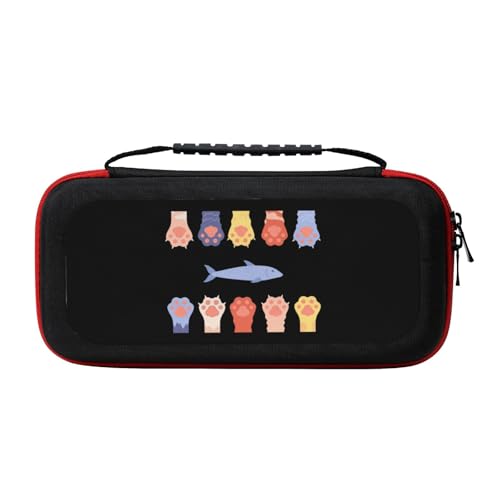Switch ケース カバー サメ ネコ 猫爪 かわいい Switchゲーム機収納バッグ ゲーム機保護ケース 保護カバー ゲーム機収納袋 耐衝撃 スイッチケース 大容量 スイッチ収納バッグ おしゃれ 収納ポーチ 全面保護 持ち運び便利 小物収納 互換性があ