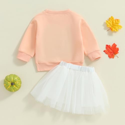 Image of FYBITBO Halloween Outfits For Toddler Girls Baby Kids Boo Sweatshirt Long Sleeve Shirt Tutu Skirt Dress Fall Clothes Sets