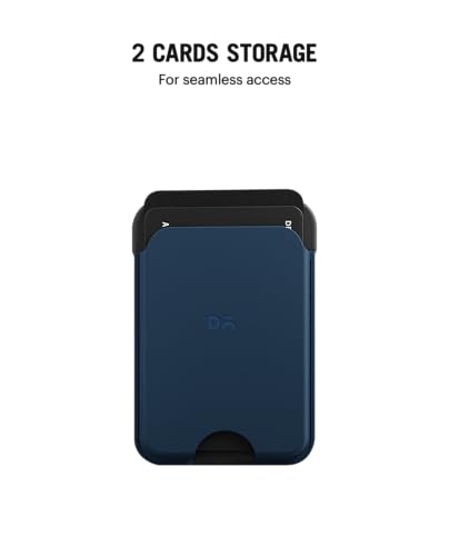 Image of DailyObjects Leather Magnetic Wallet Card Holder | Designed for MagSafe Compatible with iPhone 16, iPhone 15, iPhone 14, iPhone 13, iPhone 12 Models | Premium Design | Full-Grain Leather - Blue-Grey