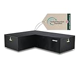 AWNIC tuin l-vormige bankhoes waterdicht, patio rotan hoek meubelhoezen, outdoor l vormige sectionele covers technische stof AlicanTex 215 (links) x 270 (rechts) x 71 cm