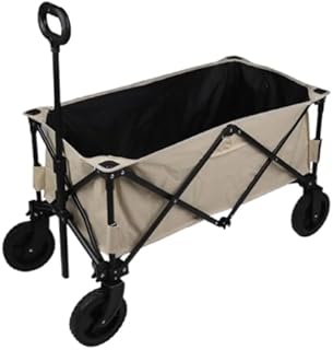 Genérico Carrito de Camping Plegable y práctico de Cuatro Ruedas, Carrito de Playa portátil y Plegable para Acampar y Pescar al Aire Libre, Color Blanco.