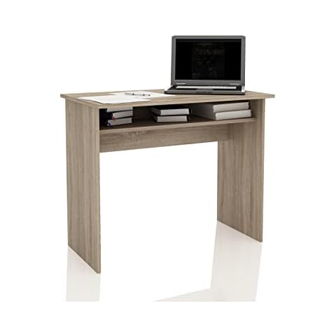 Samblo Sora Escritorio con balda, Melamina, Roble, 90cm Ancho Cover