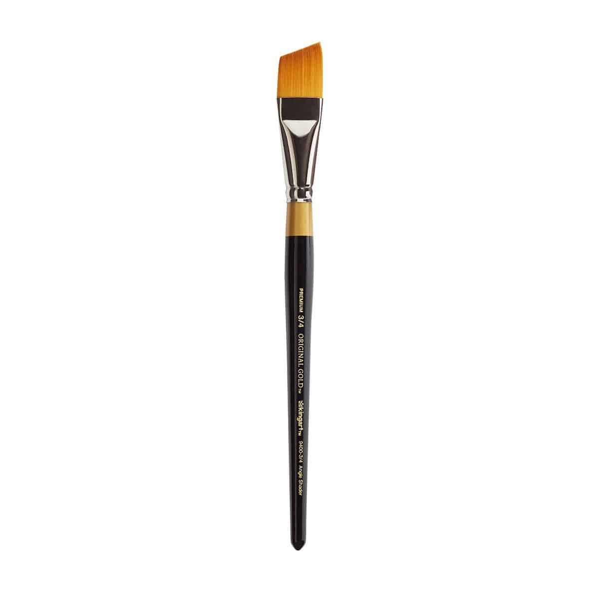 KingArt Original Gold Paint Brush-Angular Shader, Size: 3/4