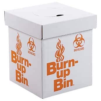 Image of 797045 Burn-up Bin, Bench Style, 6 per Pack