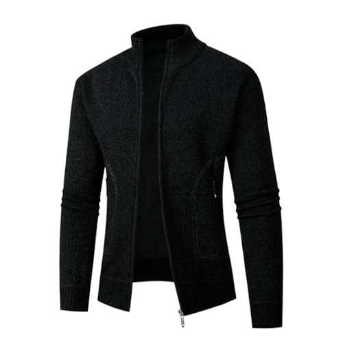 Cardigan en tricot thermique à col montant veste d'hiver homme élégante