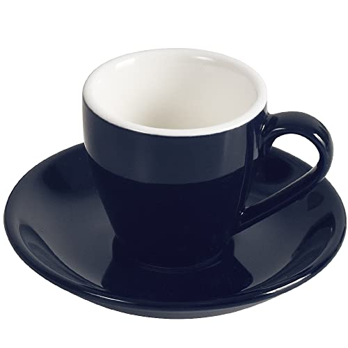 ionEgg Porcelain Espresso Cup with Saucer, Espresso shot Cup, 80ml/2.7Oz, Deep Blue