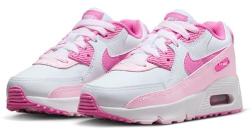 Nike Air Max 90 Little Kids' Shoes (FZ3558-100, White/Pink Foam/Playful Pink)3
