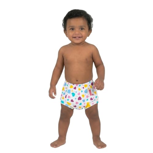 Image of VParents Padded Underwear for Babies and Toddlers with 3 Layers of Cotton Padding Potty Training Pull Up & Diaper-Free Time (3-4 Years) Heart Multicolour