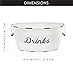 AuldHome Design White Enamelware Drinks Tub; Rustic Metal Beverage Serving Container