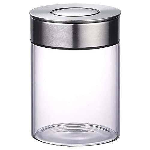 Recipiente HerméTico Para Paletas De Café, Tarro De Vidrio De 700 Ml, Recipiente De Almacenamiento De Alimentos Frescos Para Frijoles, Café Molido, AzúCar, Harina, Galletas Cover