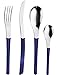 Pintinox Set da 24 Posate Serie Movie in Acciaio Inox Nichel Free, con Manico Colore: Blu, con Scatola Regalo