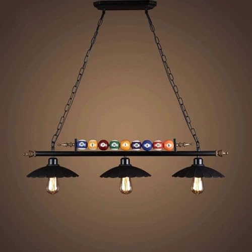 Chandelier américain en métal noir vintage à 3 lumières E27