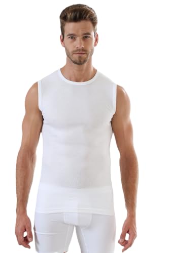 2 Units of Arma Yildiz Men's Cotton Ribbed Tank Top, Sleeveless Undershirt, Stretchy Fabric, Made in Turkey (US, Alpha, Medium, Regular, Regular, White)
