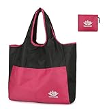 [Yaunejea] 買い物バッグ 折りたたみ 買い物袋 大容量 コンビニバッグ コンパクト ショッピングバッグ 防水素材 軽量 収納 大きい袋 買い物 繰り返し使用可能 ビッグサイズ トートバッグ (ローズレッド)
