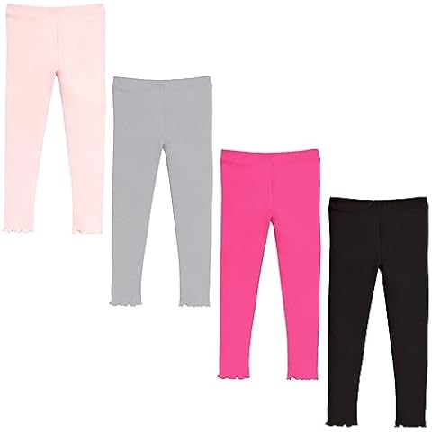 ZROPIKAL Baby Girls' Leggings 4-Pack Full Length Cotton Basic Leggings for Babies, Girls and Toddlers' Leggings (as1, Age, 6_Years, 7_Years) Cover