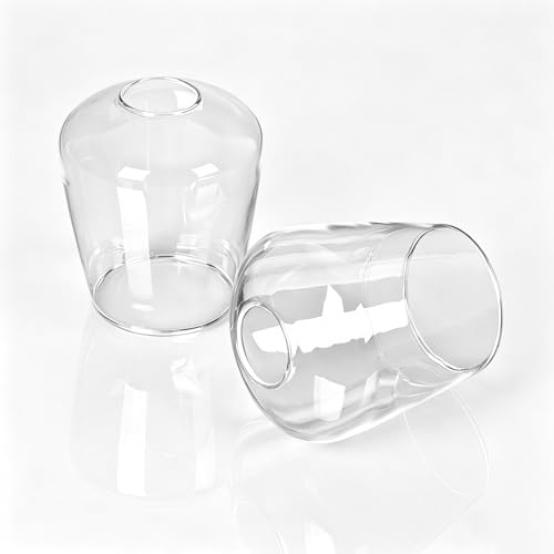 Image of foucasal 2 Pack Clear Wine Glass Shade, Modern Light Fixture Replacement Globe or Cover for Chandelier Wall Sconce Pendant Light