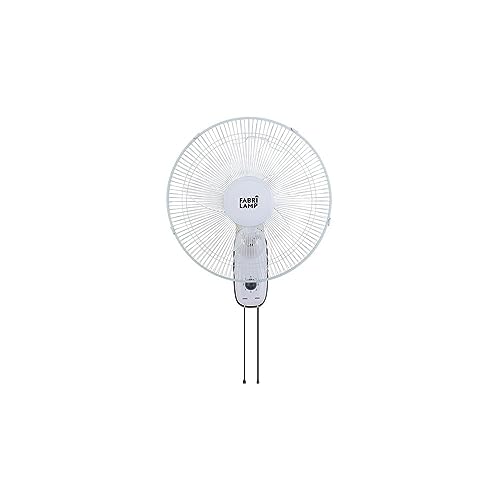 FABRILAMP Ventilador Pared Cudo Blanco 3 Vel. 45w Oscilante 5 Aspas Transp. 53x43x30 Cm
