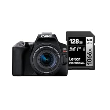 Canon Câmera Digital EOS Rebel SL3 (BKUS) 1855F4STM BR kit com Cartão de Memória Lexar Silver 128GB