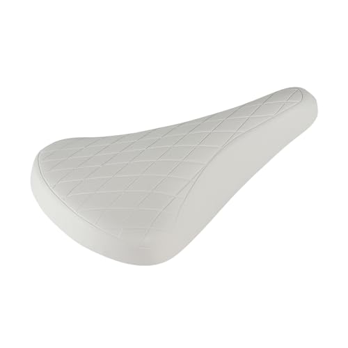 PRO+ Vintage Diamond Vinyl BMX Saddle 10-1/4”x6” White