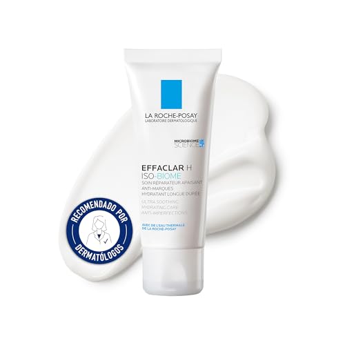 La Roche Posay, Effaclar H Iso-Biome Crema Hidratante Facial, Hidrata, Calma y Repara la Piel, Reduce Imperfecciones, Con Niacinamida, Para Piel Grasa con Acné, 40 ml