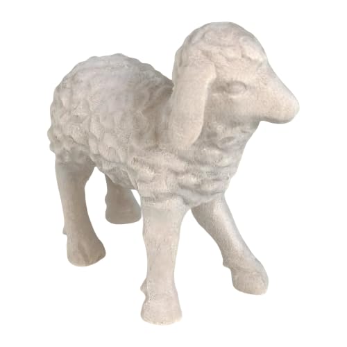 Agneau en bois sculpté 14 cm figurine crèche Val Gardena Dolphes - 8