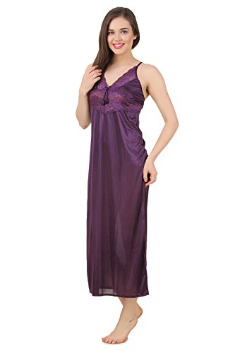 Image of Fasense Women's Satin Maxi Casual Regular Nightgown