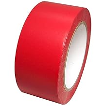 Tape Brothers Red Vinyl Marking Tape 2" x 36 Yards, Matte Surface on Soft PVC, Natural Rubber Adhesive, 6 mil Thick, Write-On, Meets OSHA Requirements. Ideal for Coding, Outdoor