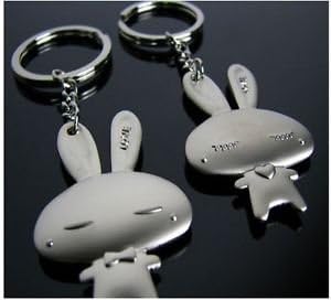 Cookids Romantic Heart & Arrow Couple Keychain Metal Boy Girl Love Lovers Sweethearts Key Chain Ring Silver Key Ring Chain