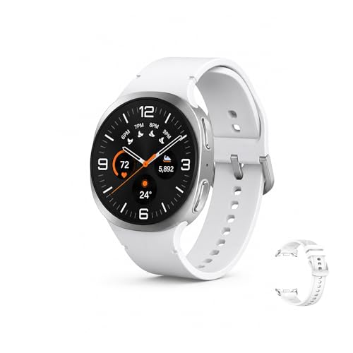 Image of Samsung Galaxy Watch 8 (2025) Bluetooth Smartwatch, Intl Version - Fitness & Sleep Tracking,Heart Rate Monitor, Android Compatible (Not for iOS) - with Extra Hybrid Band (Silver, 44mm)