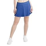 Champion Women's City Flounce, Perforated Sports Skort, Pull-On Stretch Tennis Skirt with Shorts, C-Patch, 3' Inseam, Odyssey, Large
