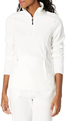 Amazon Essentials Women's Classic-Fit Long-Sleeve Quarter-Zip Polar Fleece Pullover Jacket (Available in Plus Size), Ivory, Medium