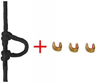 DDMARK 3 Ft Archery D Loop Nylon Rope with 3Pc Brass Nock Buckle Clip for Compound Bow Archery Arrow Release
