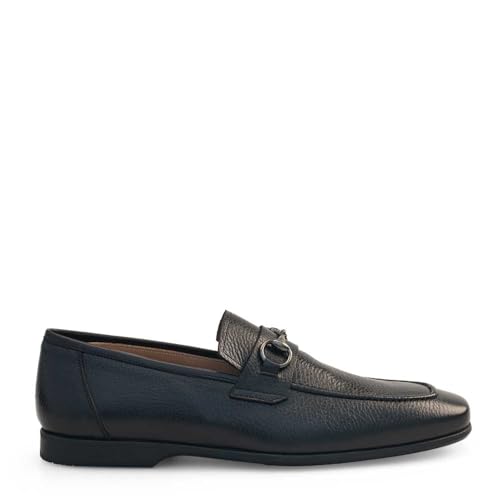 Mezlan - Horsebit Penny Loafer - Men's Soft Textured Calfskin Dress Shoe with Rubber Sole