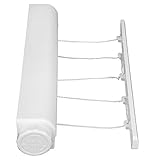 Retractable Clothesline, Outdoor Indoor Wall Mounted Flexible Portable Clothes Dryer Line 4 or 5 Lines Adjustable Household Telescopic Hanger Rope Easy Installation for Hang Wet Dry Laundry (5 Ropes)