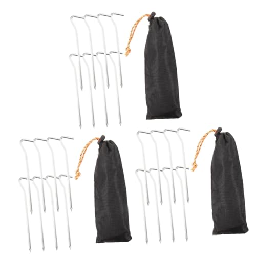 BESPORTBLE 3 Juegos Clavos para fijación de Tiendas de campaña al Aire Libre Tipi Tent Impermeable Estufa de Camping Necesidades de Camping estacas para Suelo aleación de Aluminio Silver