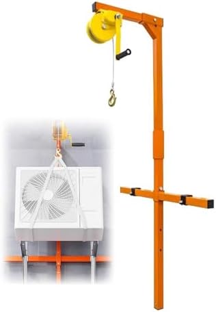 Air Conditioner Lifting Tool with Installation Bracket & Manual Winch Hoist for Secure Outdoor Unit Support | Heavy-Duty, Adjustable, Easy Installation