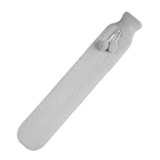 Segorts Long Hot Water Bottle- Bed Warm Waist Warm Back Hot Water Bottle with Super Soft Plush Material Cover 2L Pure Natural Rubber-72cm/33cm for Back, Neck, Legs (Grey-2.36FT)