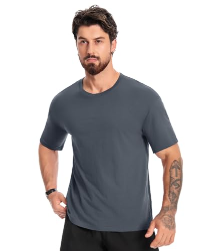Image of Little Beauty 5 Pack Men's T-Shirts Crew Neck Short Sleeve Cotton Tee Casual Summer Tops