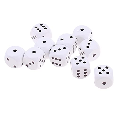 Dados de Madera de Seis Caras con Material Resistente Blanco