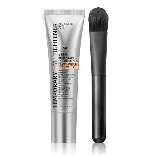 Angel Silk Instant Eye Tightener & No-Filter Firming Primer with Brush | Anti-Aging eye cream for Under Eye Bags & Dark Circles| Temporary Tightening & Firming to Reduce Wrinkles,Lines| Vegan