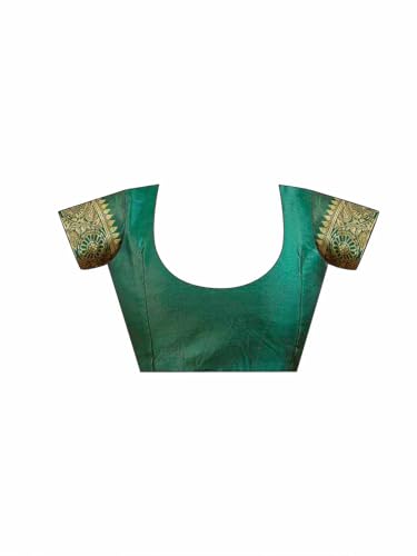 Image of Satrani Women's Silk Banarasi Weaving Saree with Unstitched Blouse Piece