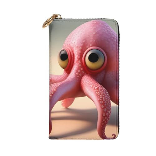 Leather Wallet - Stylish and Durable Wallet for Women with Multiple Compartments and Zipper Design Strawberry Squid Picture2